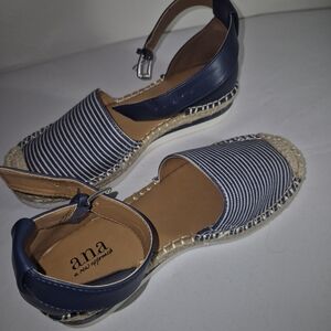 a.n.a Navy Striped Espadrille Sandals